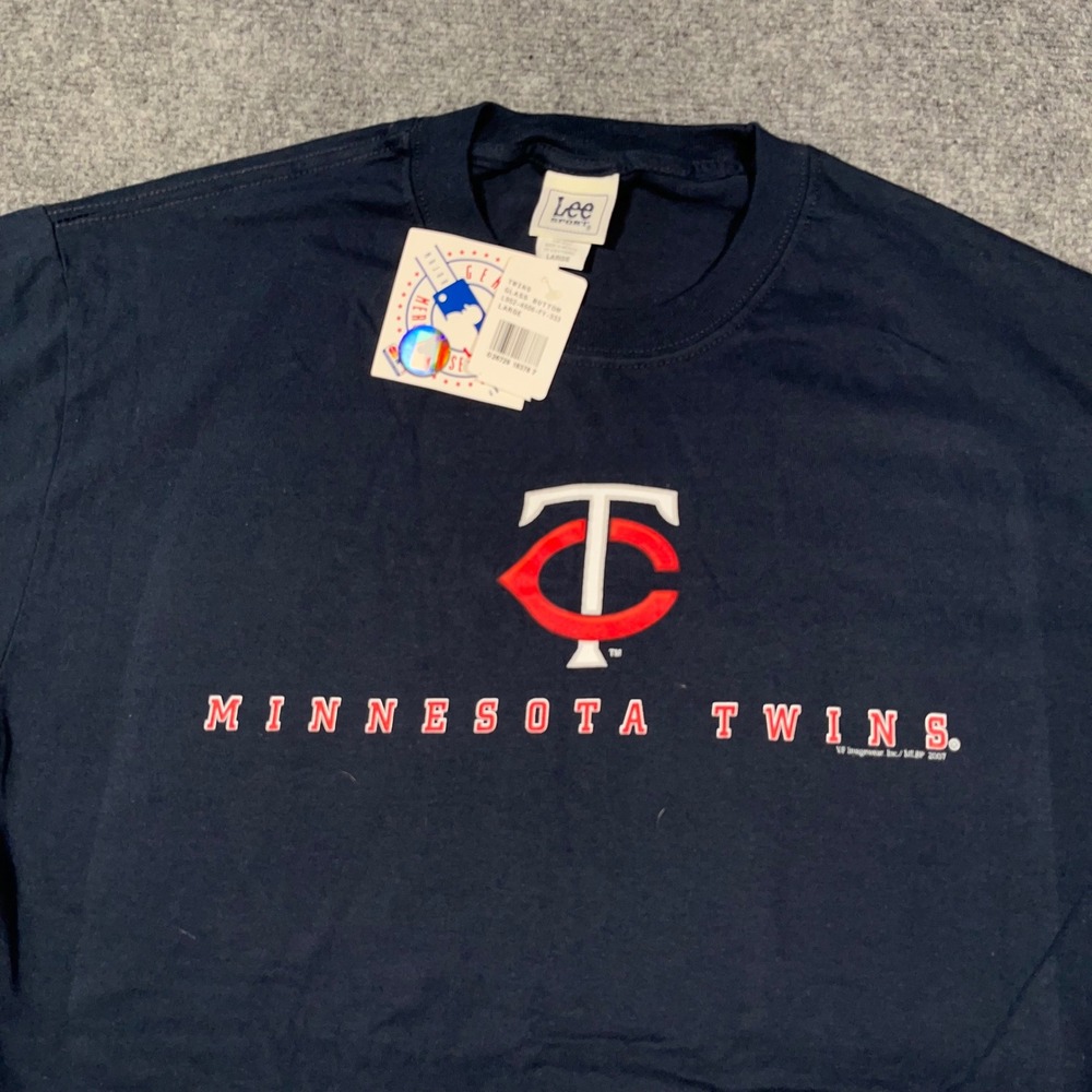 VTG Lee Sport Minnesota Twins T-Shirt Mens Large NWT 2007 MLB Graphic Navy